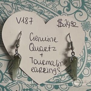 Quartz and Tourmaline Earrings